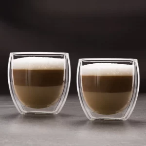 Double wall, see through cappuccino glass cup- 250 ml - 2 pcs / package Vog und Arths 57176J