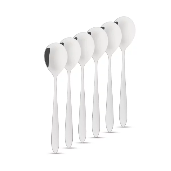 Rozsdamentes acél kávéskanál / desszertes kanál - 137 x 30 mm - 6 db / csomag Family 57577