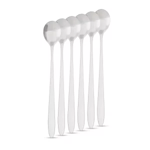 Rozsdamentes acél kávéskanál / latte macchiato kanál - 186 x 30 mm - 6 db / csomag Family 57578