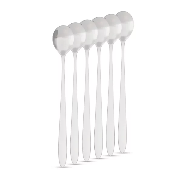 Rozsdamentes acél kávéskanál / latte macchiato kanál - 186 x 30 mm - 6 db / csomag Family 57578