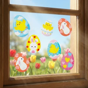 Húsvéti ablak matrica - csillámos tojás - 43 x 30 cm 57958A