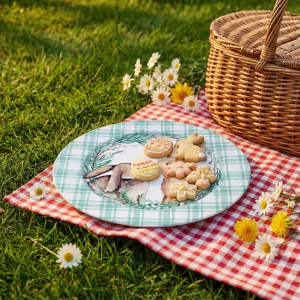 Easter tray – metal – with bunny – 33 cm 57969A