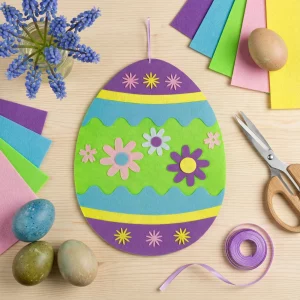 Húsvéti filc függődísz - tojás - 38 cm x 28 cm - 3 féle 57980