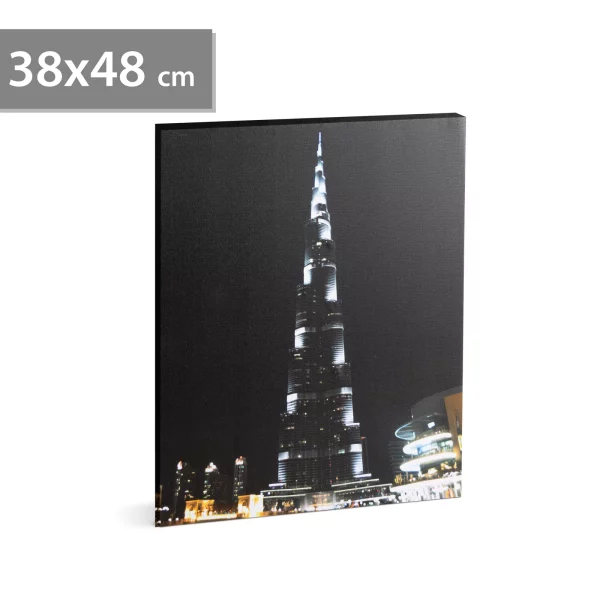 LED-es fali hangulatkép - "Burj Khalifa" - 2 x AA, 38 x 48 cm Family 58018J