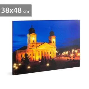 LED-es fali hangulatkép - "Nagytemplom Debrecen" - 3 x AA, 38 x 48 cm Family 58018K