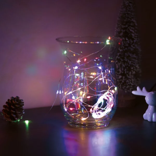 LED fényfüzér - 5 m - 50 LED - multicolor - 3 x AA Bewello 58041B
