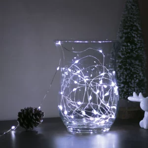 LED fényfüzér - 5 m - 50 LED - hidegfehér - 3 x AA Bewello 58041C