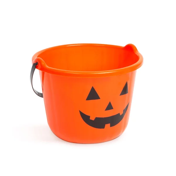Halloween-i műanyag vödör - tök mintás - 20 x 15 cm Bewello 58115