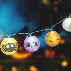 Halloween-i lampion fényfüzér - 7,5 x 110 cm - 2 x AA elemes Family 58155