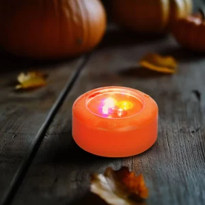 Halloween LED mood light - 4 colour LEDs - 2 x AAA - narancs - 77 x 35 mm Family 58177