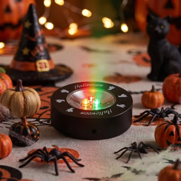 Halloween LED mood lighting - 3 LED - 3 x AAA - black, ghost Family 58178C