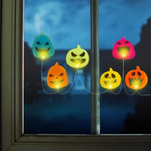Halloween-i LED ablakdekor - gél - tök - 85 cm Family 58186B