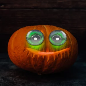 Halloween-i ijesztő szempár - zöld LED-es - elemes Family 58195A