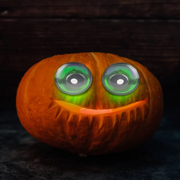 Halloween-i ijesztő szempár - zöld LED-es - elemes Family 58195A