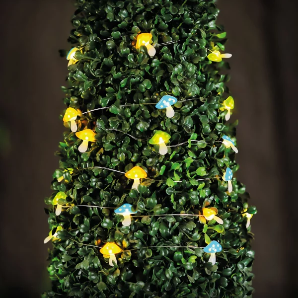 Szolár LED fényfüzér - gomba - 2,4 m - 25 LED - melegfehér Garden of Eden 58220C