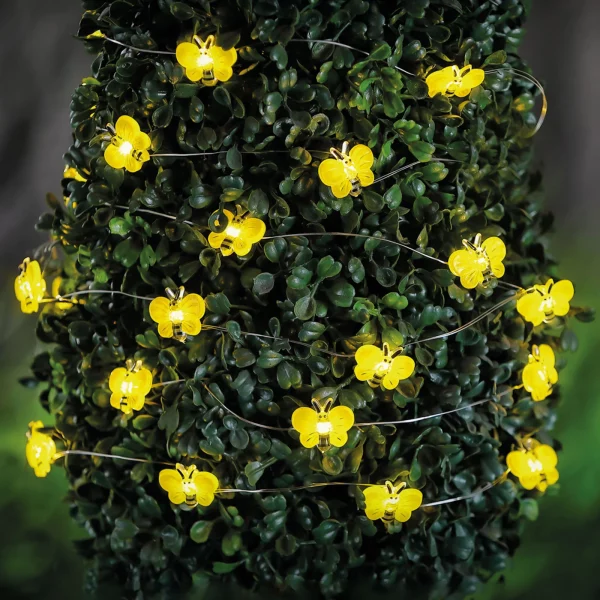 Szolár LED fényfüzér - méhecske - 2,4 m - 25 LED - melegfehér Garden of Eden 58220D