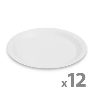 Papírtányér szett - fehér - 23 cm - 12 db / csomag Family 58235A