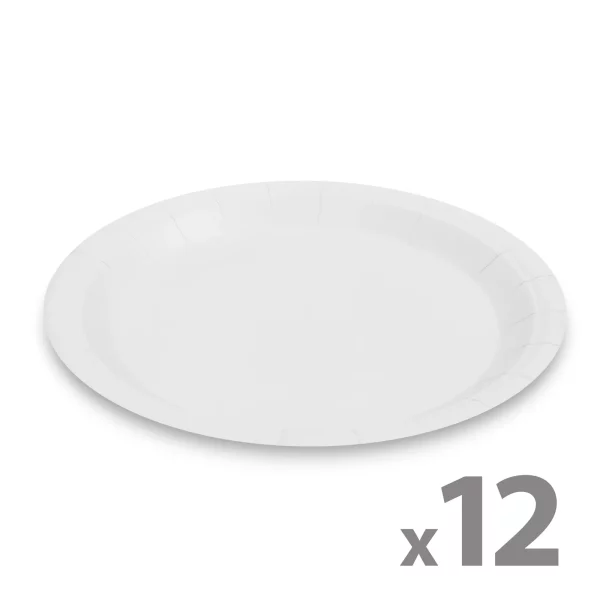 Papírtányér szett - fehér - 23 cm - 12 db / csomag Family 58235A