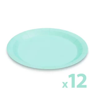 Papírtányér szett - kék - 23 cm - 12 db / csomag 58235B
