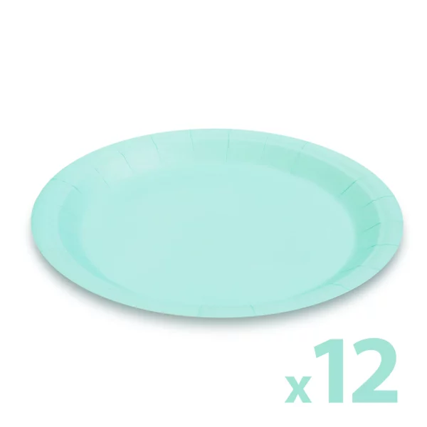 Papírtányér szett - kék - 23 cm - 12 db / csomag 58235B