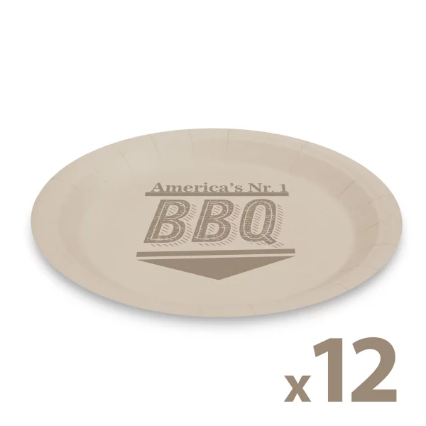 Papírtányér szett - BBQ - 23 cm - 12 db / csomag 58235D