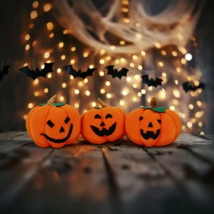 Halloween-i tök dekoráció - 10 x 10 x 11 cm - 3 féle - 3 db / csomag Family 58338