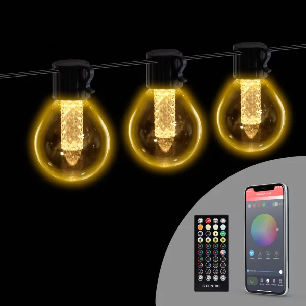 Smart fényfüzér - 100-240V - 25 db melegfehér LED - 15 m - bluetooth 58384