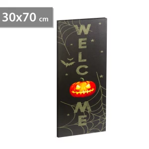 Halloween-i LED-es hangulatkép - fali akasztóval, 2 x AA, 30 x 70 cm Family 58402