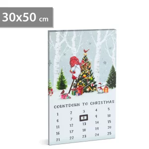 LED-es fali kép - kalendárium - 3 melegfehér LED - 30 x 50 cm Family 58466