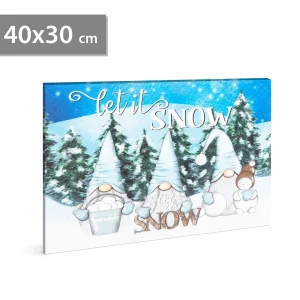 LED-es fali hangulatkép - "Let it snow" - 2 x AA, 40 x 30 cm Family 58479