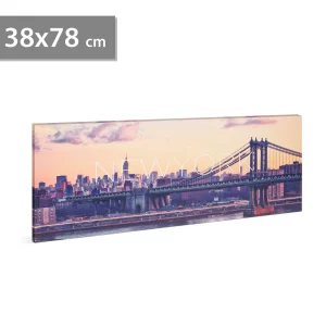 LED-es fali hangulatkép - "New York" - 2 x AA, 38 x 78 cm Family 58484