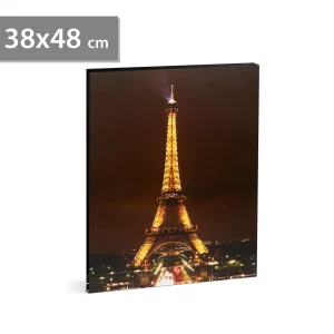 LED-es fali hangulatkép - "Eiffel torony" - 2 x AA, 38 x 48 cm Family 58485