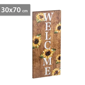 LED-es hangulatkép - "Welcome" - fali akasztóval, 2 x AA, 30 x 70 cm Family 58503