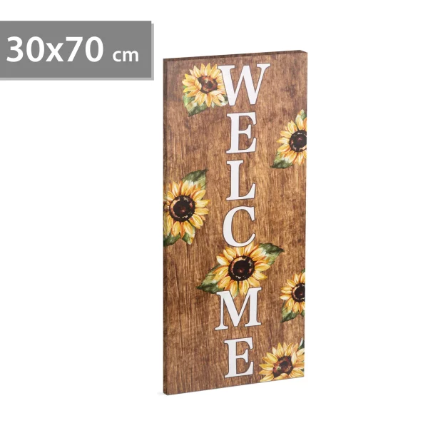 LED-es hangulatkép - "Welcome" - fali akasztóval, 2 x AA, 30 x 70 cm Family 58503