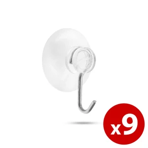 Tapadókorongos fali akasztó - 9 db / bliszter Family 58538