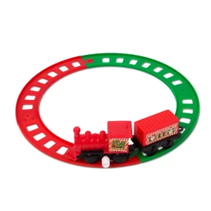 Karácsonyi kisvasút - felhúzható - piros / zöld - 20 cm Family 58564