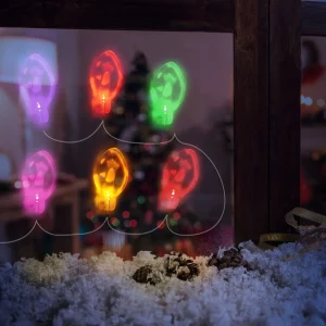 Karácsonyi LED-es fényfüzér - gél ablakmatrica - 6 LED - 2 x AA Family 58568C