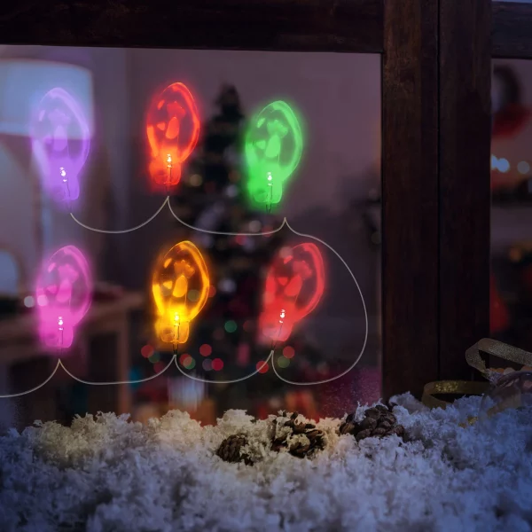 Karácsonyi LED-es fényfüzér - gél ablakmatrica - 6 LED - 2 x AA Family 58568C