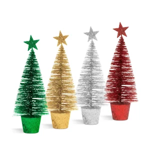 Mini dekor műfenyő - glitteres - 18 cm - 4 szín Family 58658