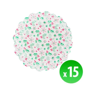 Karácsonyi tortacsipke - 21,5 cm - 15 db / csomag Family 58697