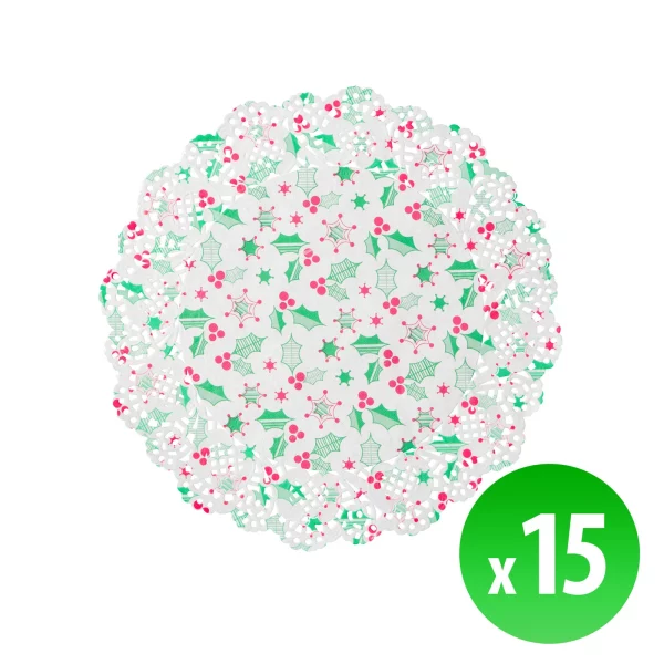Karácsonyi tortacsipke - 21,5 cm - 15 db / csomag Family 58697