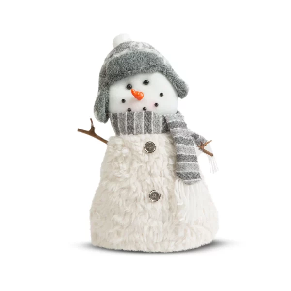 Karácsonyi hóember dekor - bot kezekkel, sapkában - 35 x 22 cm Family 58730B