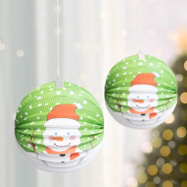 Karácsonyi lampion - Hóember mintával - 25 cm Family 58765B