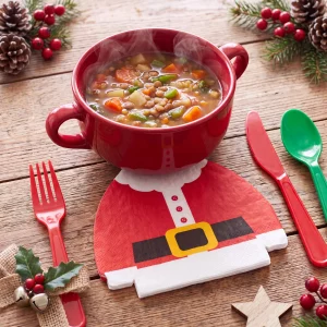 Christmas paper napkins - Santa suit shape - 19 x 16.5 cm - 2-ply - 12 pcs / pack Bewello 58878