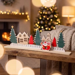 Advent calendar - Christmas village - MDF - 40 x 12 cm Bewello 58879