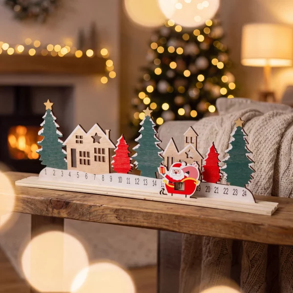 Advent calendar - Christmas village - MDF - 40 x 12 cm Bewello 58879