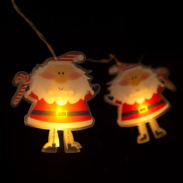 LED fényfüzér - mikulás - 10 LED - 1,35 méter - melegfehér - 2 x AA Family 58912