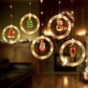 LED-es fényfüggöny - mikulás - 1,8 x 0,5 m - 125 melegfehér LED Family 58918