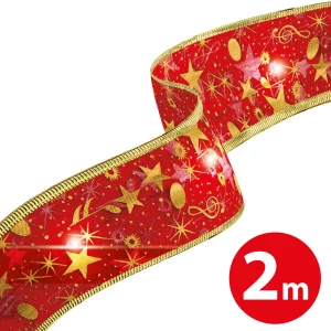 Karácsonyi LED-es szalag - piros - 2 m x 5 cm - 2 x AA Family 58933A