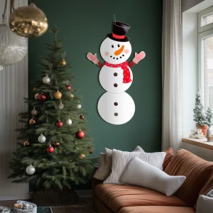 Karácsonyi dekoráció - hóember - papír - 90 cm Family 58965B